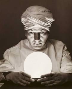 Close-up of a fortune teller looking into a crystal ball --- Image by © SuperStock/Corbis